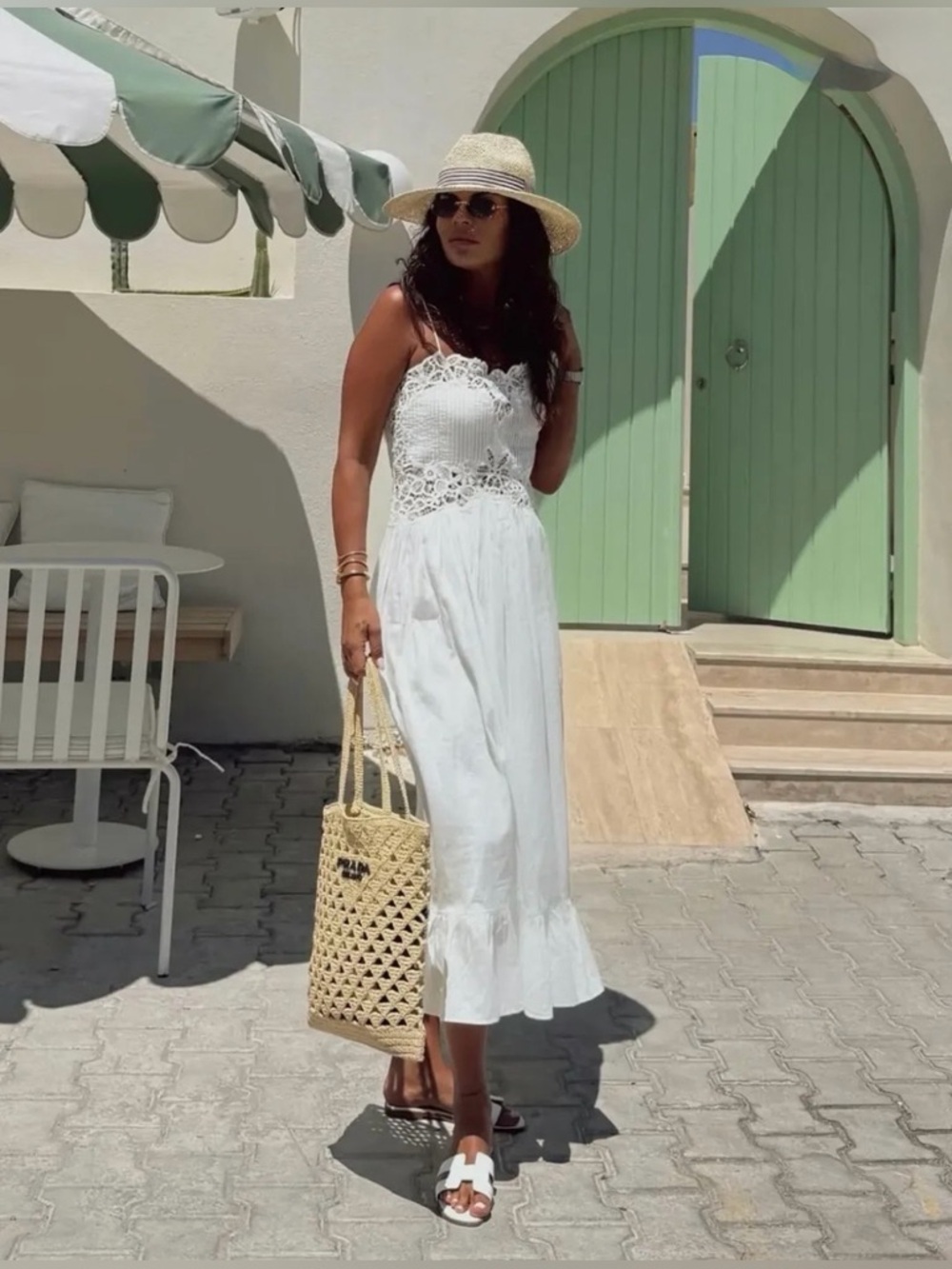 Zara White Lace Cotton Flowy Summer Bohemian Midi Dress - Picture 11 of 11